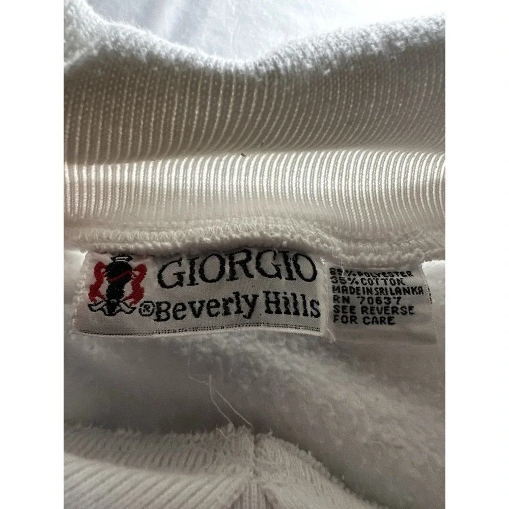 VTG Giorgio Beverly Hills Crest Sweatshirt White Collared Pullover Mens XL - Picture 6 of 12